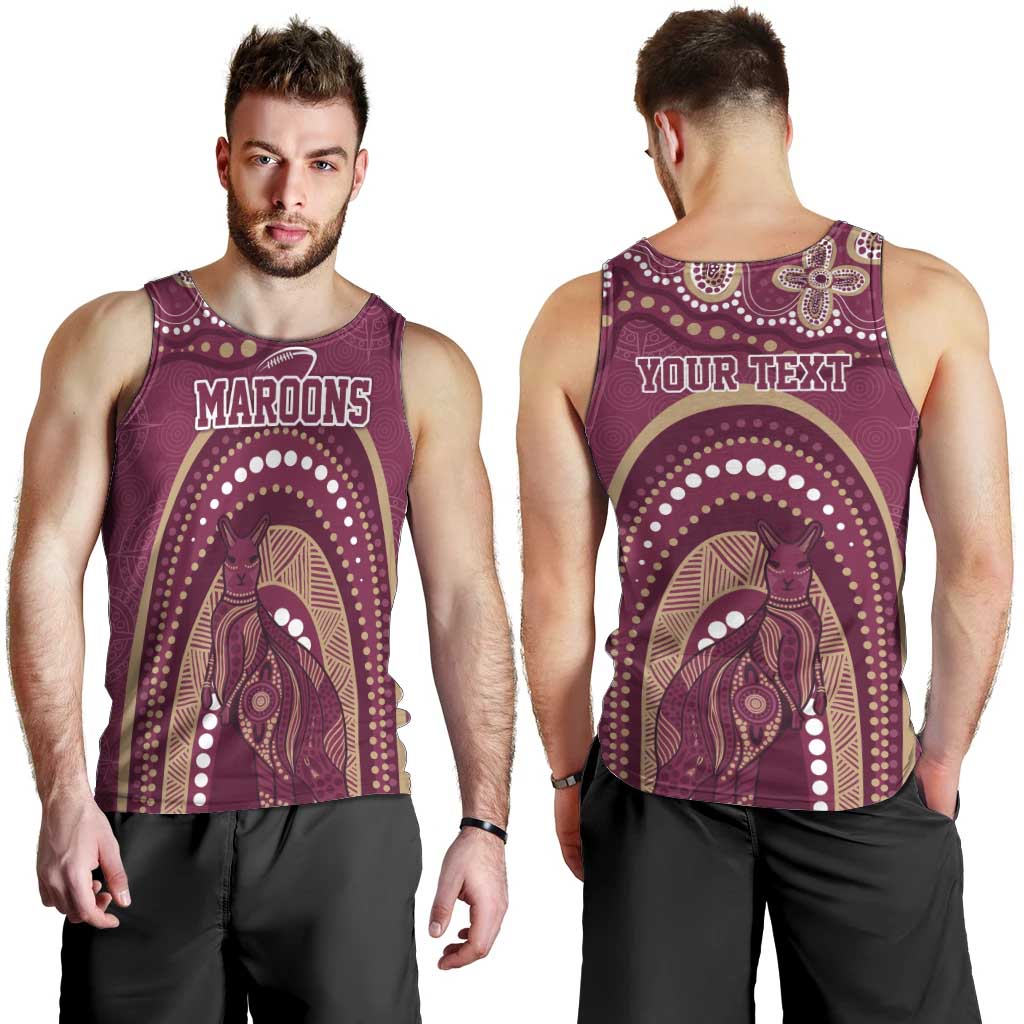 Personalized Australia QLD Rugby Indigenous Series Men Tank Top Maroons Kangaroos