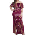 Personalized Australia QLD Rugby Indigenous Series Off Shoulder Maxi Dress Maroons Kangaroos