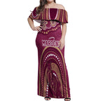 Personalized Australia QLD Rugby Indigenous Series Off Shoulder Maxi Dress Maroons Kangaroos