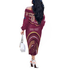 Personalized Australia QLD Rugby Indigenous Series Off The Shoulder Long Sleeve Dress Maroons Kangaroos