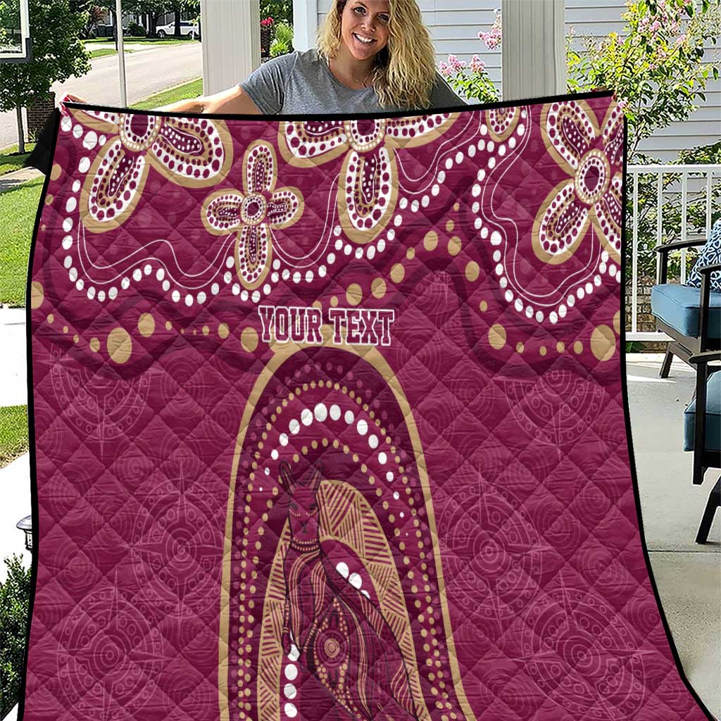 Personalized Australia QLD Rugby Indigenous Series Quilt Maroons Kangaroos