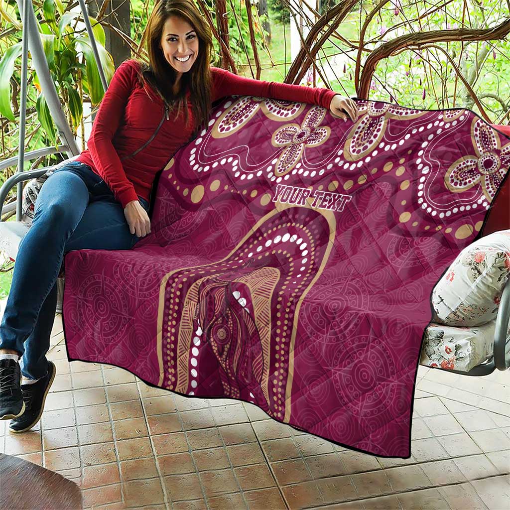 Personalized Australia QLD Rugby Indigenous Series Quilt Maroons Kangaroos