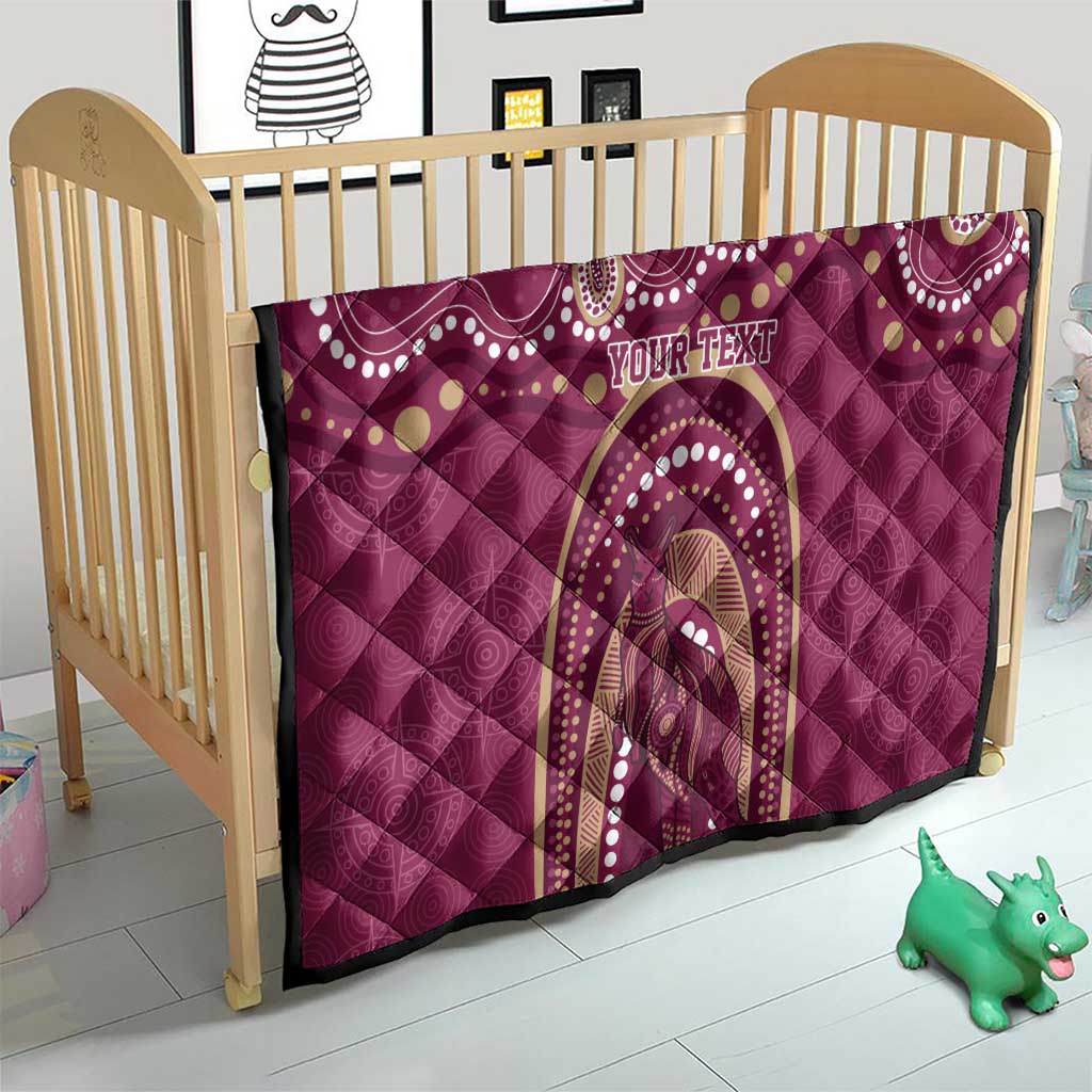 Personalized Australia QLD Rugby Indigenous Series Quilt Maroons Kangaroos