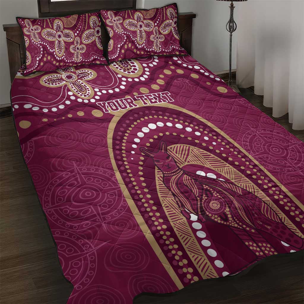 Personalized Australia QLD Rugby Indigenous Series Quilt Bed Set Maroons Kangaroos