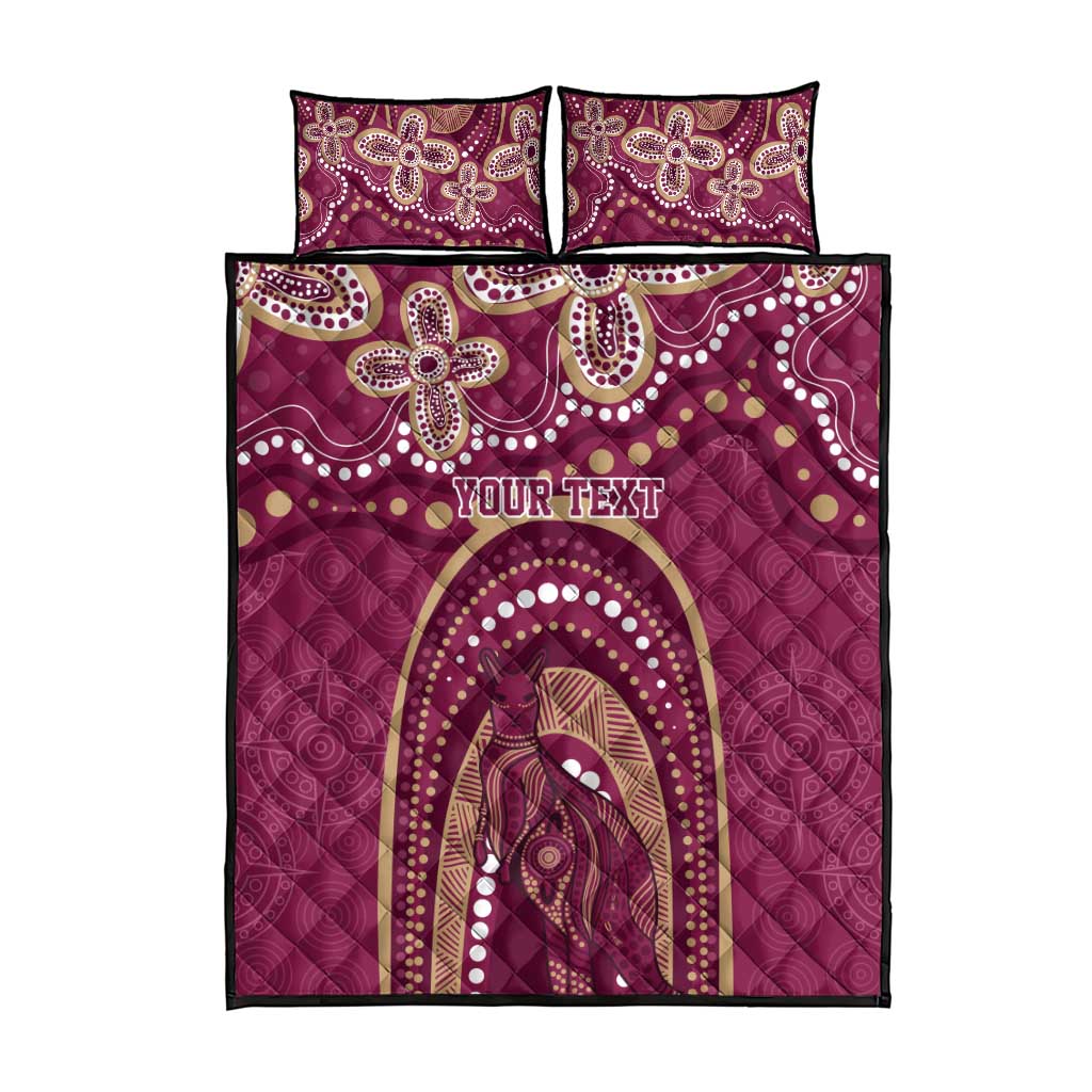 Personalized Australia QLD Rugby Indigenous Series Quilt Bed Set Maroons Kangaroos