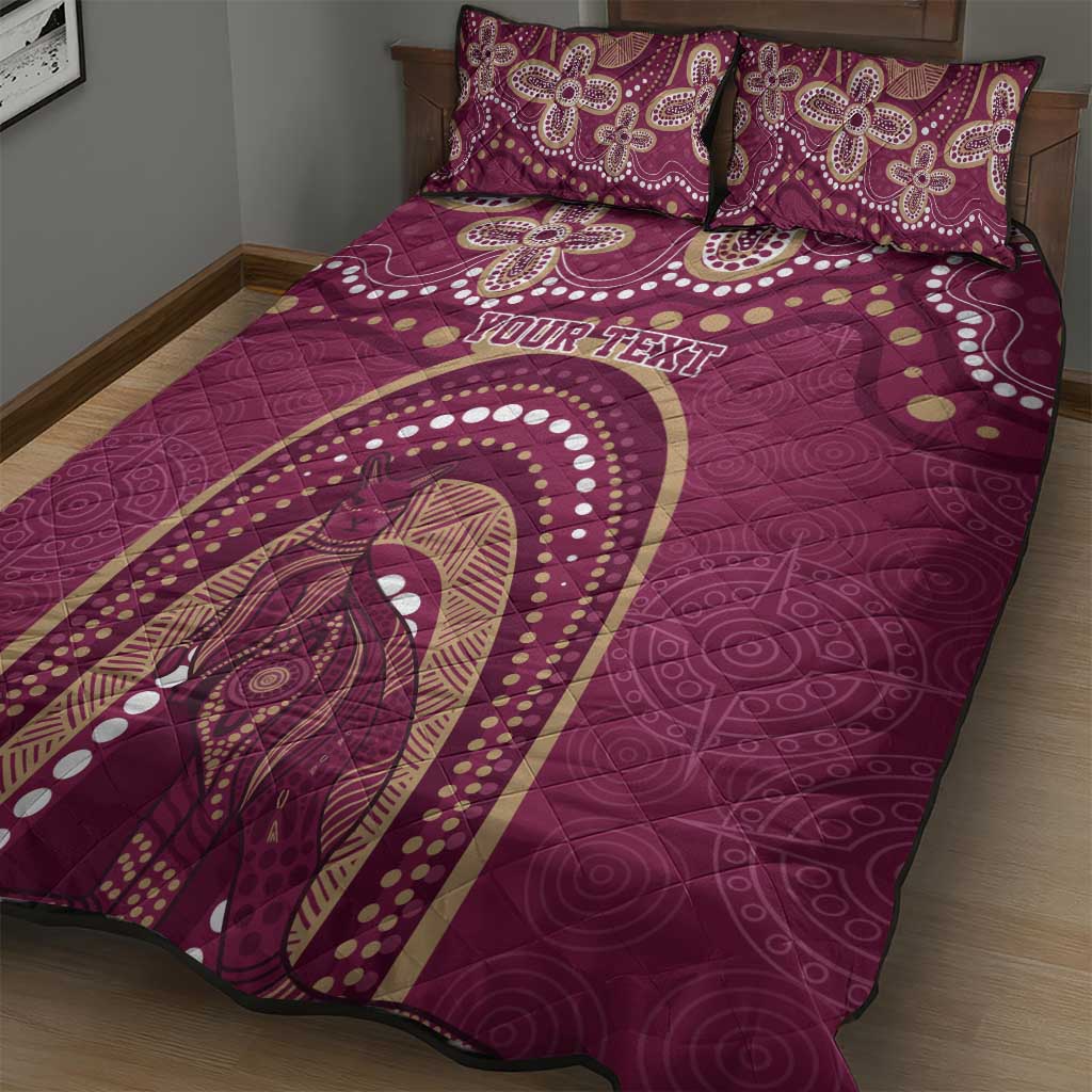 Personalized Australia QLD Rugby Indigenous Series Quilt Bed Set Maroons Kangaroos