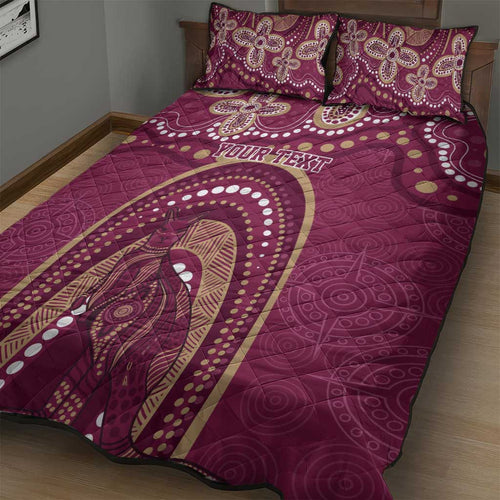 Personalized Australia QLD Rugby Indigenous Series Quilt Bed Set Maroons Kangaroos