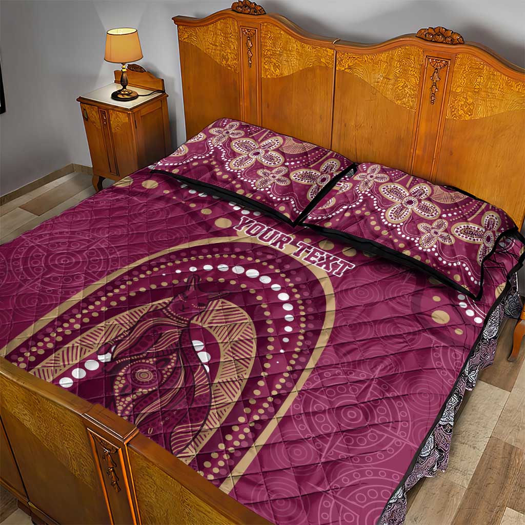 Personalized Australia QLD Rugby Indigenous Series Quilt Bed Set Maroons Kangaroos