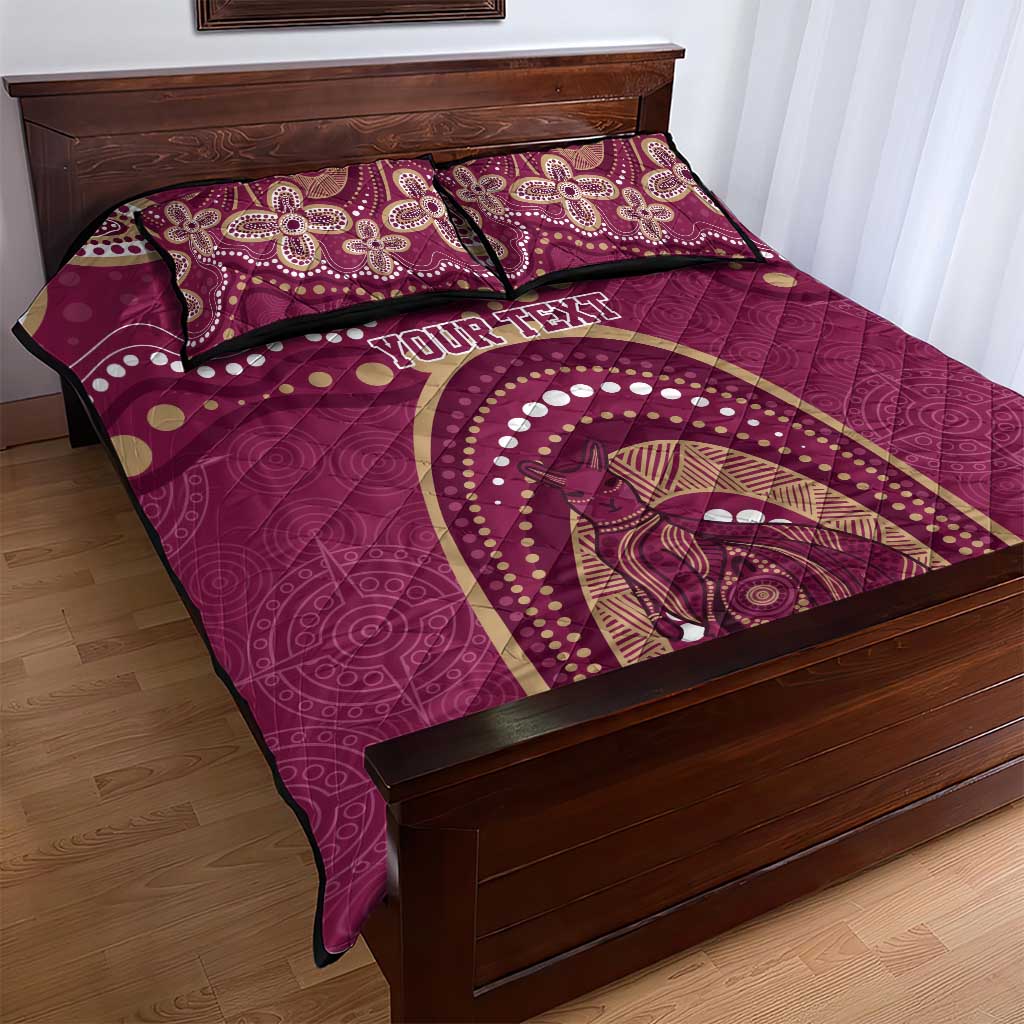 Personalized Australia QLD Rugby Indigenous Series Quilt Bed Set Maroons Kangaroos