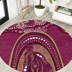 Personalized Australia QLD Rugby Indigenous Series Round Carpet Maroons Kangaroos
