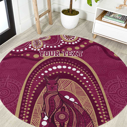 Personalized Australia QLD Rugby Indigenous Series Round Carpet Maroons Kangaroos