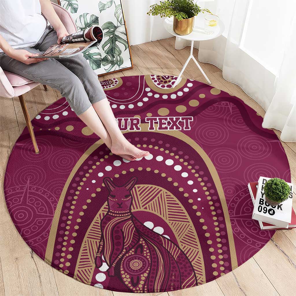 Personalized Australia QLD Rugby Indigenous Series Round Carpet Maroons Kangaroos