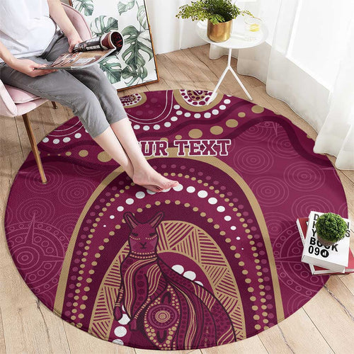 Personalized Australia QLD Rugby Indigenous Series Round Carpet Maroons Kangaroos