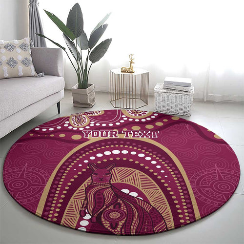 Personalized Australia QLD Rugby Indigenous Series Round Carpet Maroons Kangaroos
