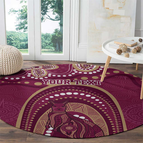 Personalized Australia QLD Rugby Indigenous Series Round Carpet Maroons Kangaroos