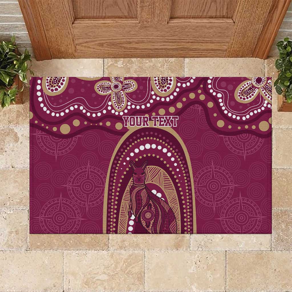 Personalized Australia QLD Rugby Indigenous Series Rubber Doormat Maroons Kangaroos