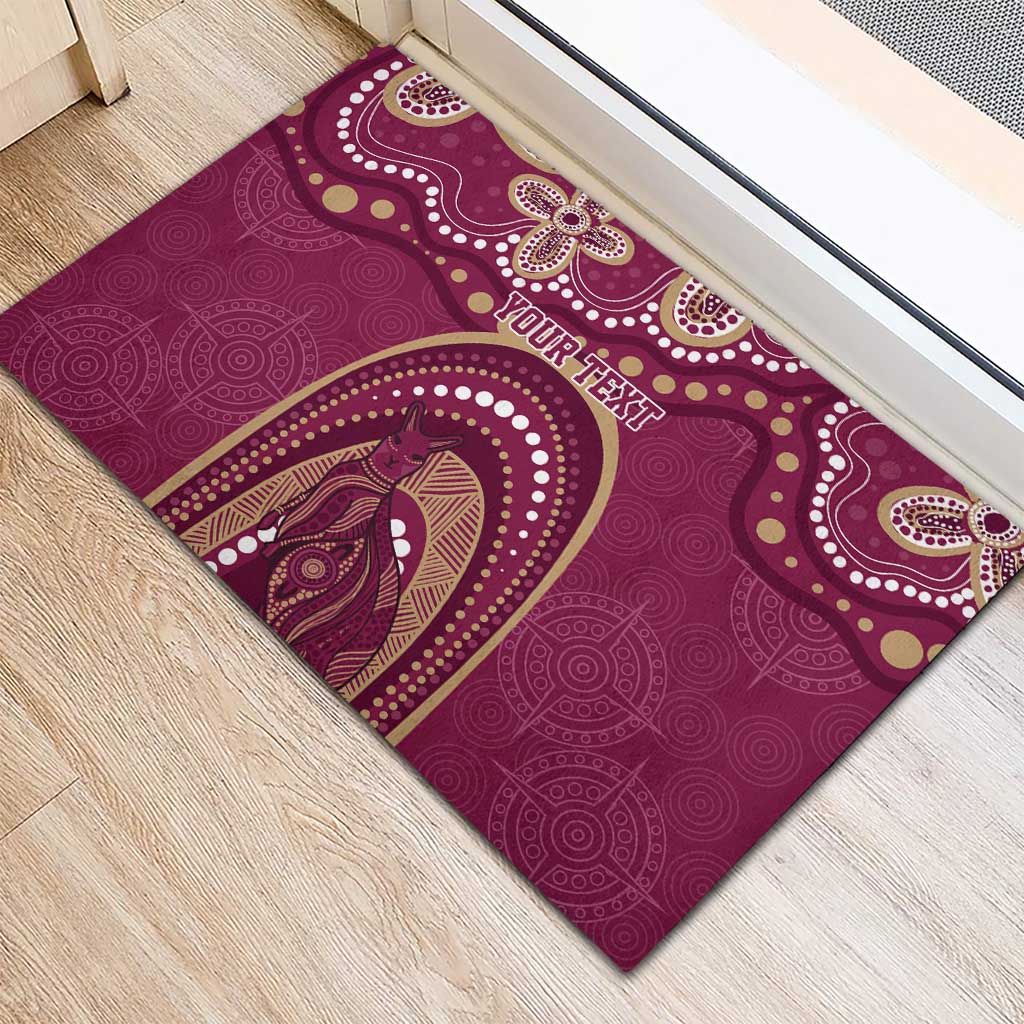 Personalized Australia QLD Rugby Indigenous Series Rubber Doormat Maroons Kangaroos