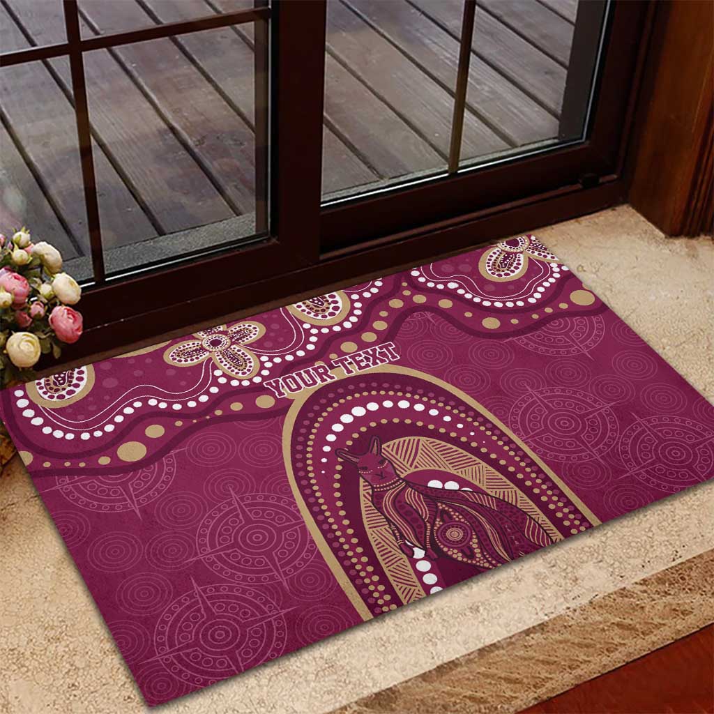 Personalized Australia QLD Rugby Indigenous Series Rubber Doormat Maroons Kangaroos