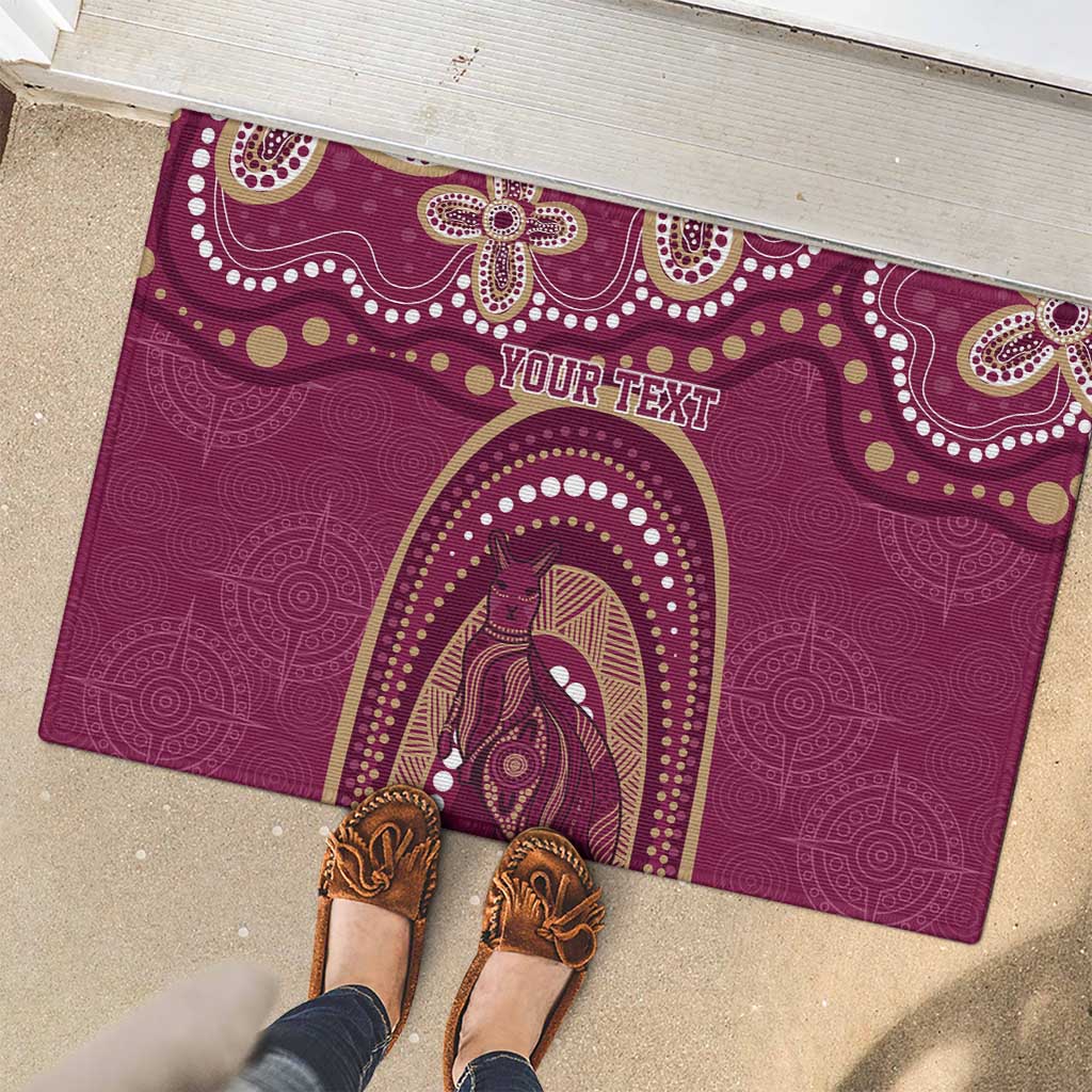 Personalized Australia QLD Rugby Indigenous Series Rubber Doormat Maroons Kangaroos