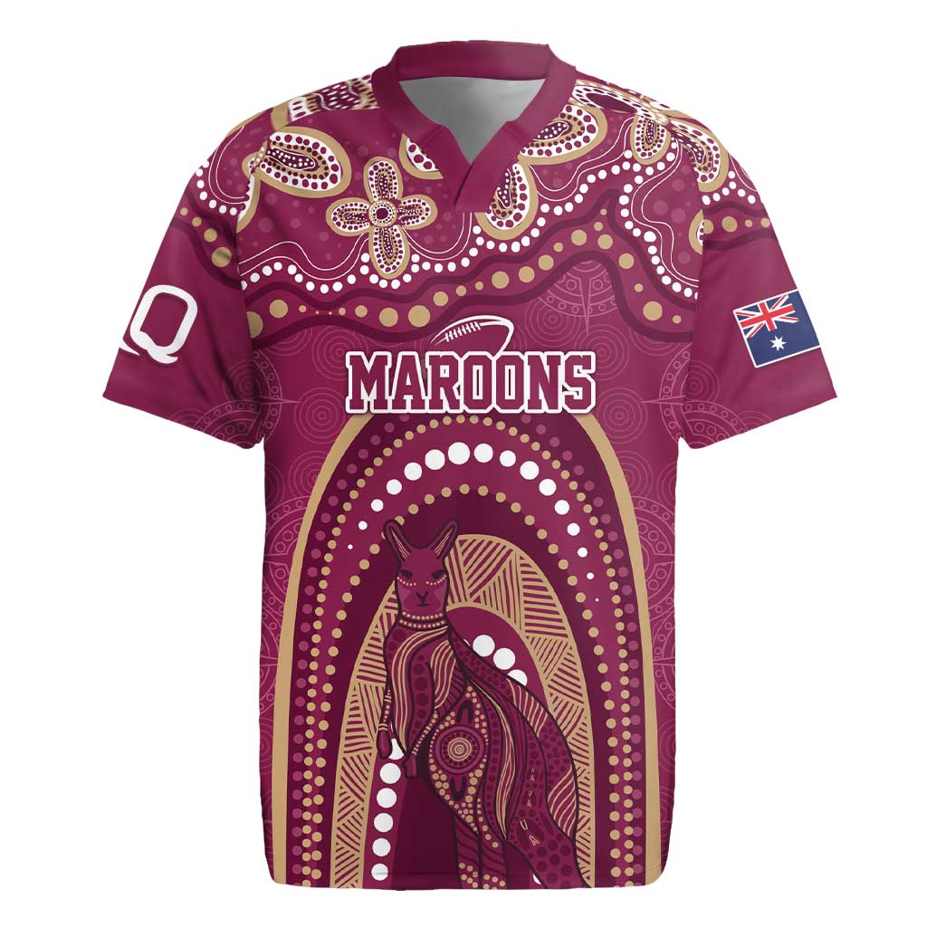 Personalized Australia QLD Rugby Indigenous Series Rugby Jersey Maroons Kangaroos