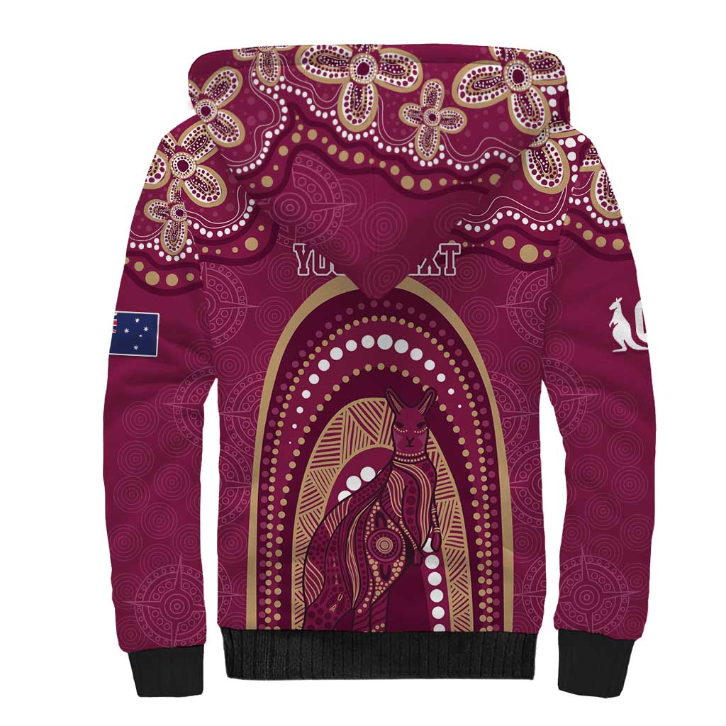 Personalized Australia QLD Rugby Indigenous Series Sherpa Hoodie Maroons Kangaroos