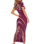 Personalized Australia QLD Rugby Indigenous Series Short Sleeve Bodycon Dress Maroons Kangaroos