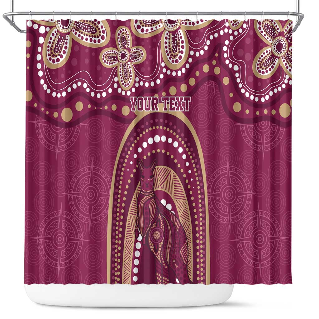 Personalized Australia QLD Rugby Indigenous Series Shower Curtain Maroons Kangaroos