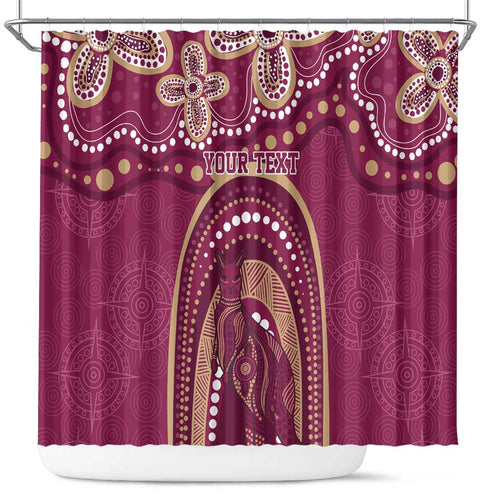 Personalized Australia QLD Rugby Indigenous Series Shower Curtain Maroons Kangaroos