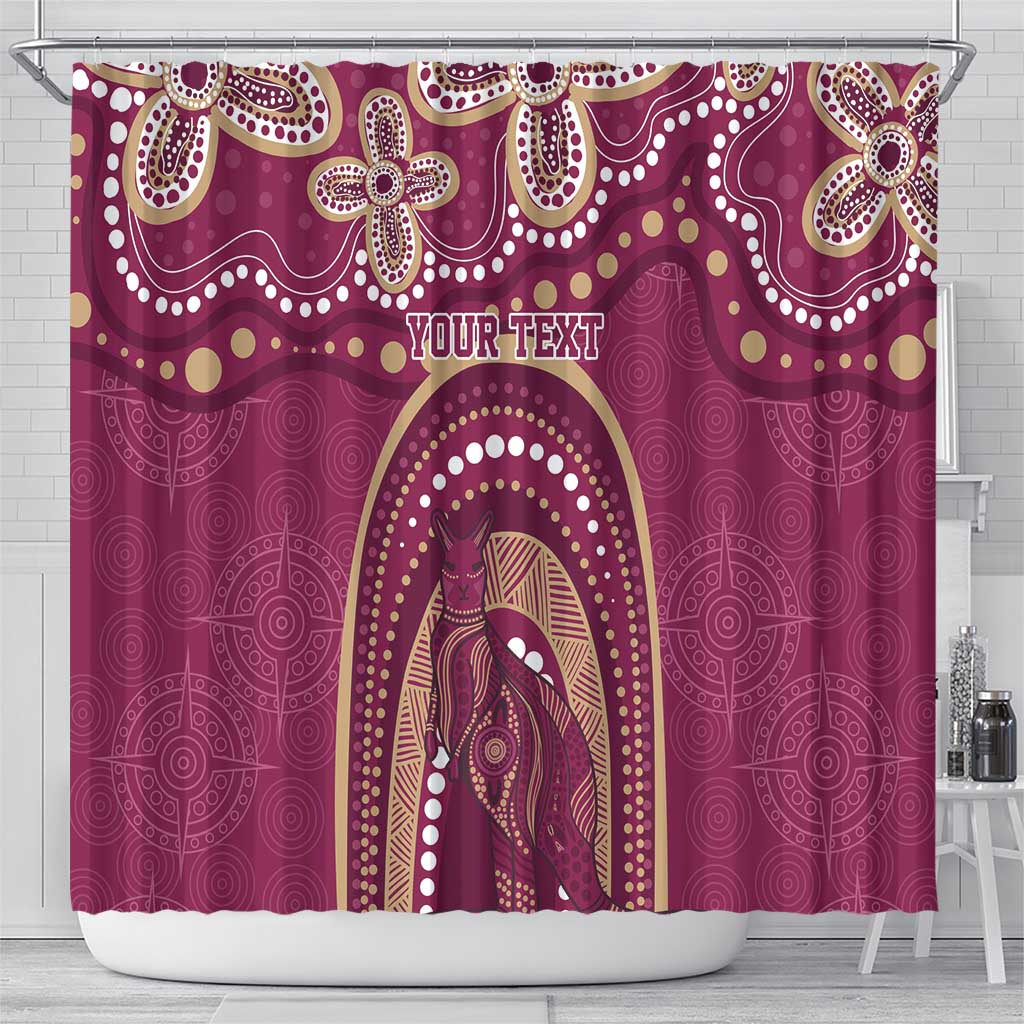 Personalized Australia QLD Rugby Indigenous Series Shower Curtain Maroons Kangaroos
