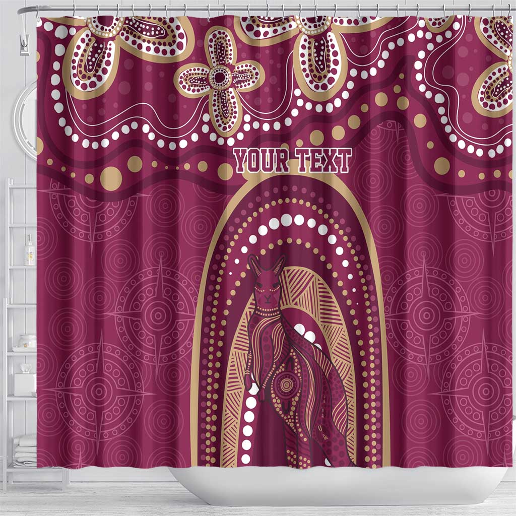 Personalized Australia QLD Rugby Indigenous Series Shower Curtain Maroons Kangaroos