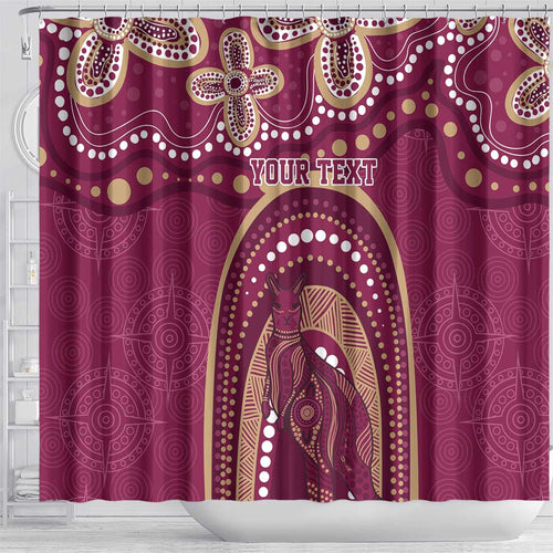 Personalized Australia QLD Rugby Indigenous Series Shower Curtain Maroons Kangaroos