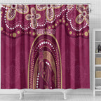 Personalized Australia QLD Rugby Indigenous Series Shower Curtain Maroons Kangaroos