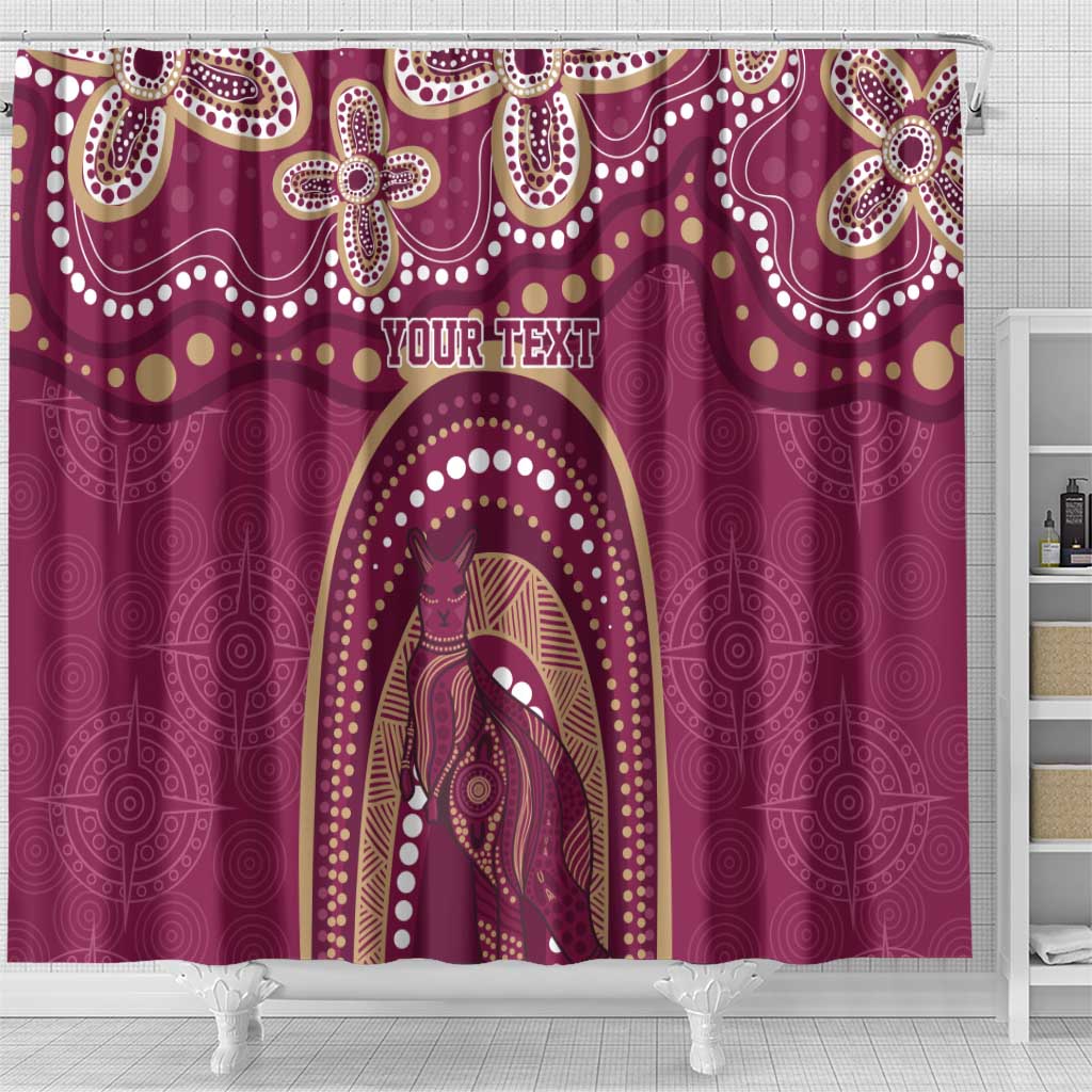 Personalized Australia QLD Rugby Indigenous Series Shower Curtain Maroons Kangaroos