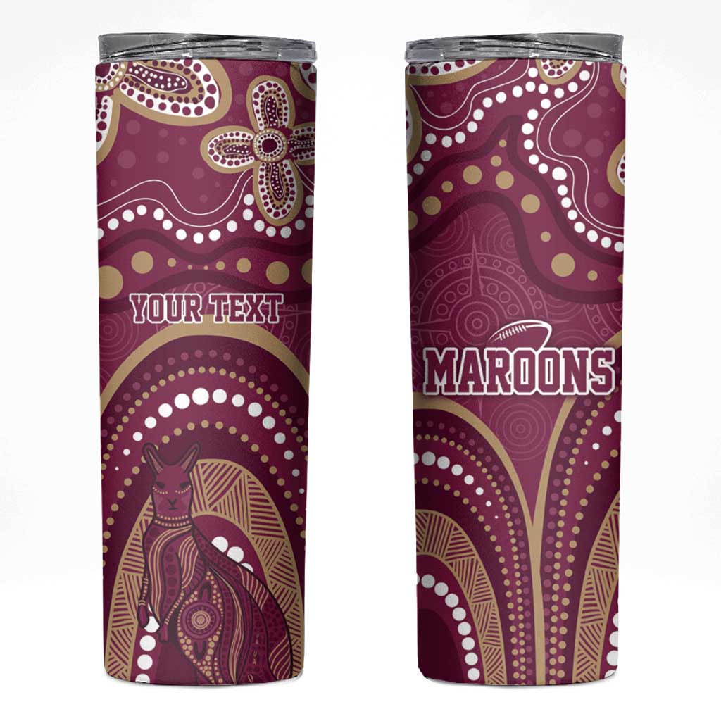 Personalized Australia QLD Rugby Indigenous Series Skinny Tumbler Maroons Kangaroos