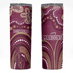 Personalized Australia QLD Rugby Indigenous Series Skinny Tumbler Maroons Kangaroos