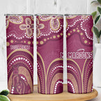 Personalized Australia QLD Rugby Indigenous Series Skinny Tumbler Maroons Kangaroos