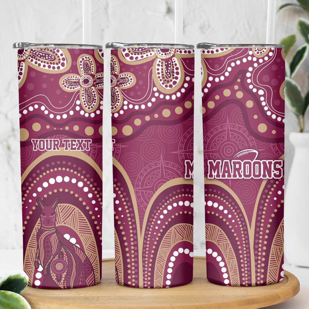Personalized Australia QLD Rugby Indigenous Series Skinny Tumbler Maroons Kangaroos