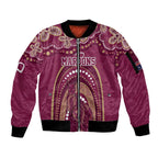 Personalized Australia QLD Rugby Indigenous Series Sleeve Zip Bomber Jacket Maroons Kangaroos