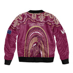 Personalized Australia QLD Rugby Indigenous Series Sleeve Zip Bomber Jacket Maroons Kangaroos