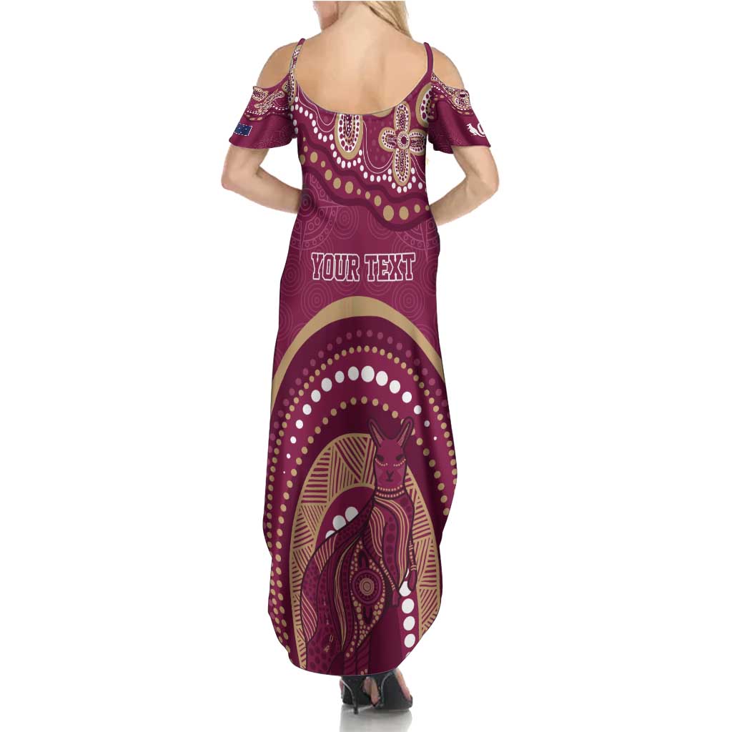Personalized Australia QLD Rugby Indigenous Series Summer Maxi Dress Maroons Kangaroos