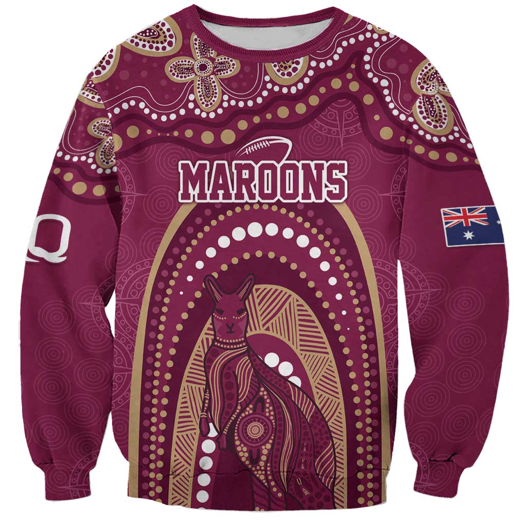 Personalized Australia QLD Rugby Indigenous Series Sweatshirt Maroons Kangaroos