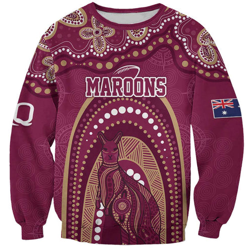 Personalized Australia QLD Rugby Indigenous Series Sweatshirt Maroons Kangaroos