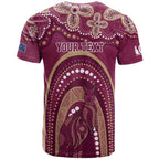 Personalized Australia QLD Rugby Indigenous Series T Shirt Maroons Kangaroos