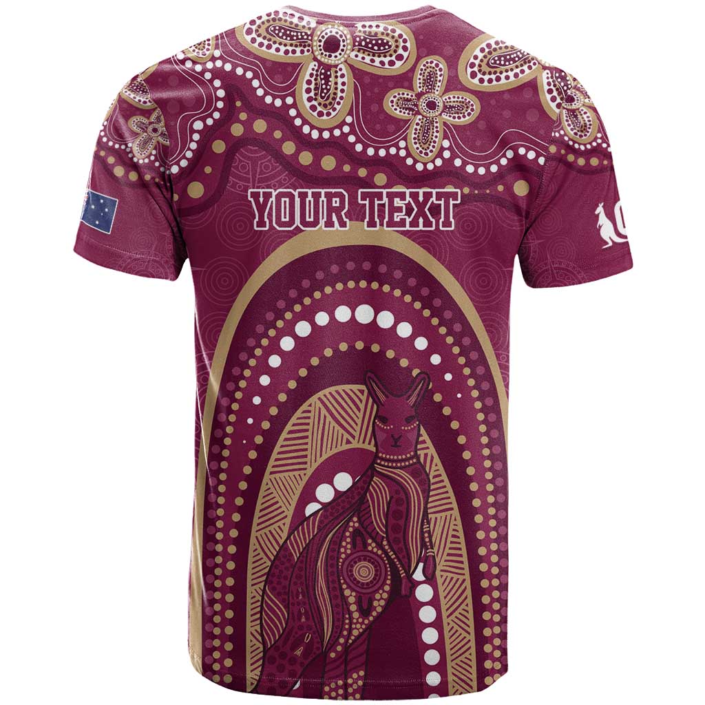 Personalized Australia QLD Rugby Indigenous Series T Shirt Maroons Kangaroos