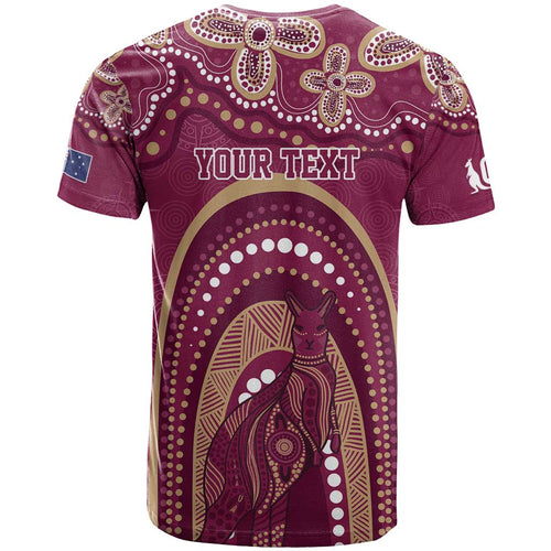 Personalized Australia QLD Rugby Indigenous Series T Shirt Maroons Kangaroos