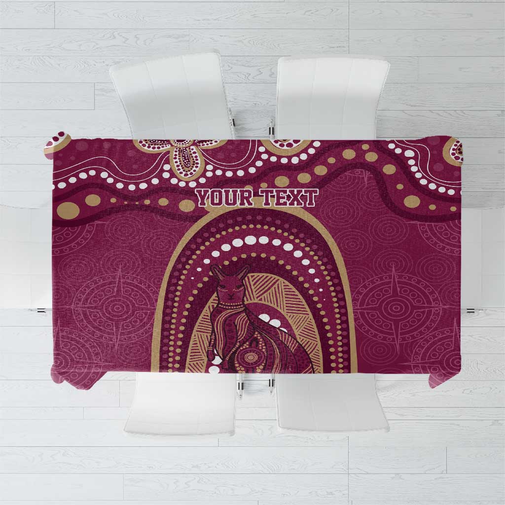Personalized Australia QLD Rugby Indigenous Series Tablecloth Maroons Kangaroos