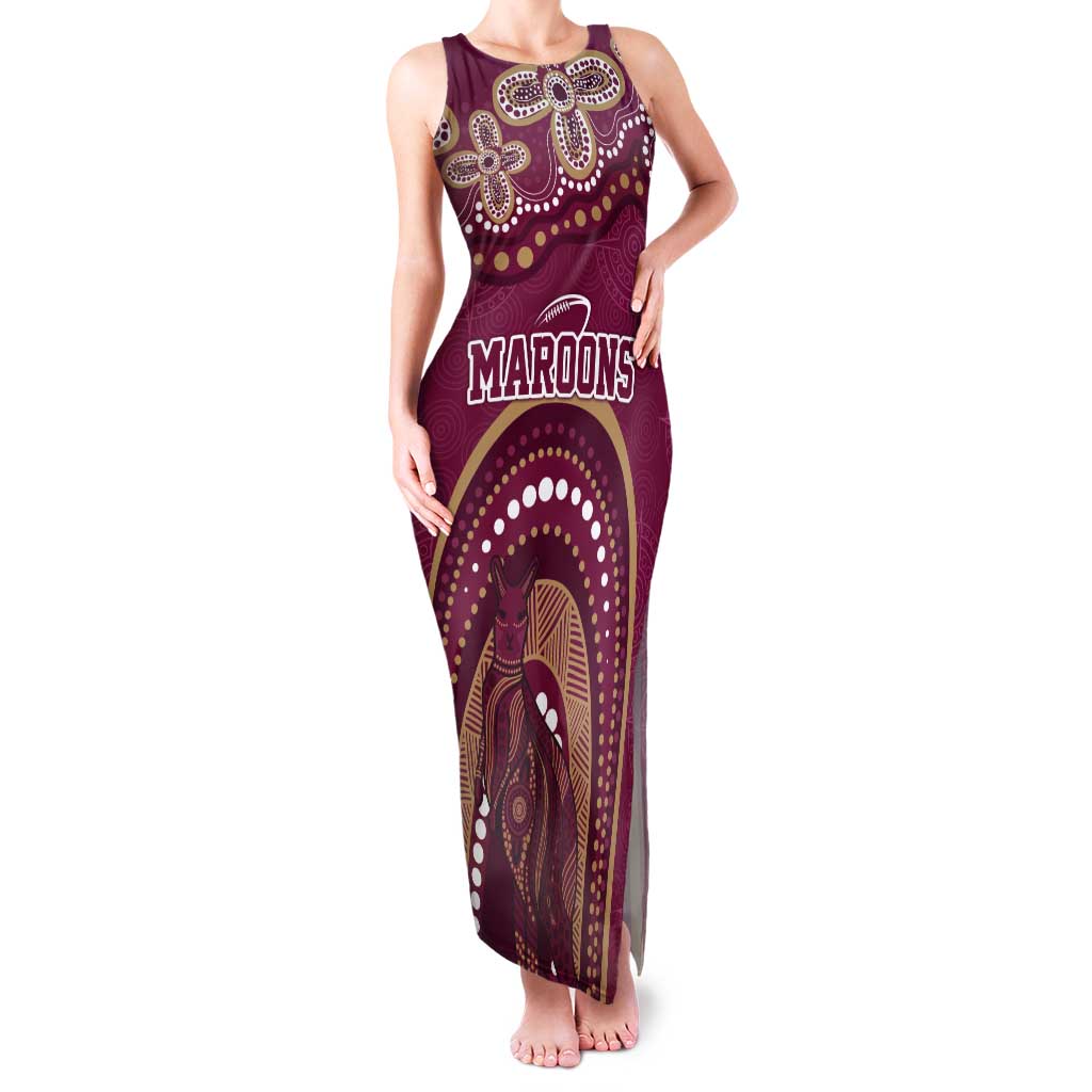 Personalized Australia QLD Rugby Indigenous Series Tank Maxi Dress Maroons Kangaroos