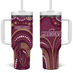 Personalized Australia QLD Rugby Indigenous Series Tumbler With Handle Maroons Kangaroos