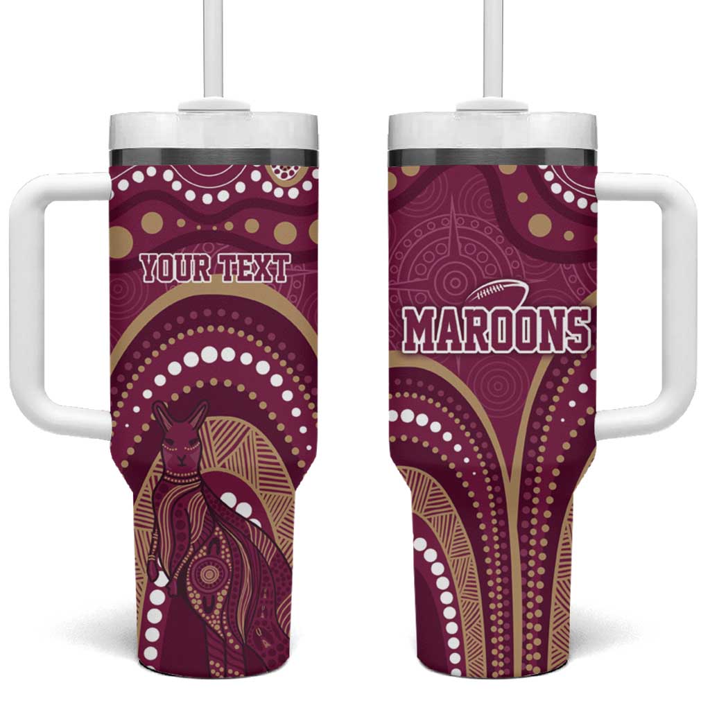 Personalized Australia QLD Rugby Indigenous Series Tumbler With Handle Maroons Kangaroos