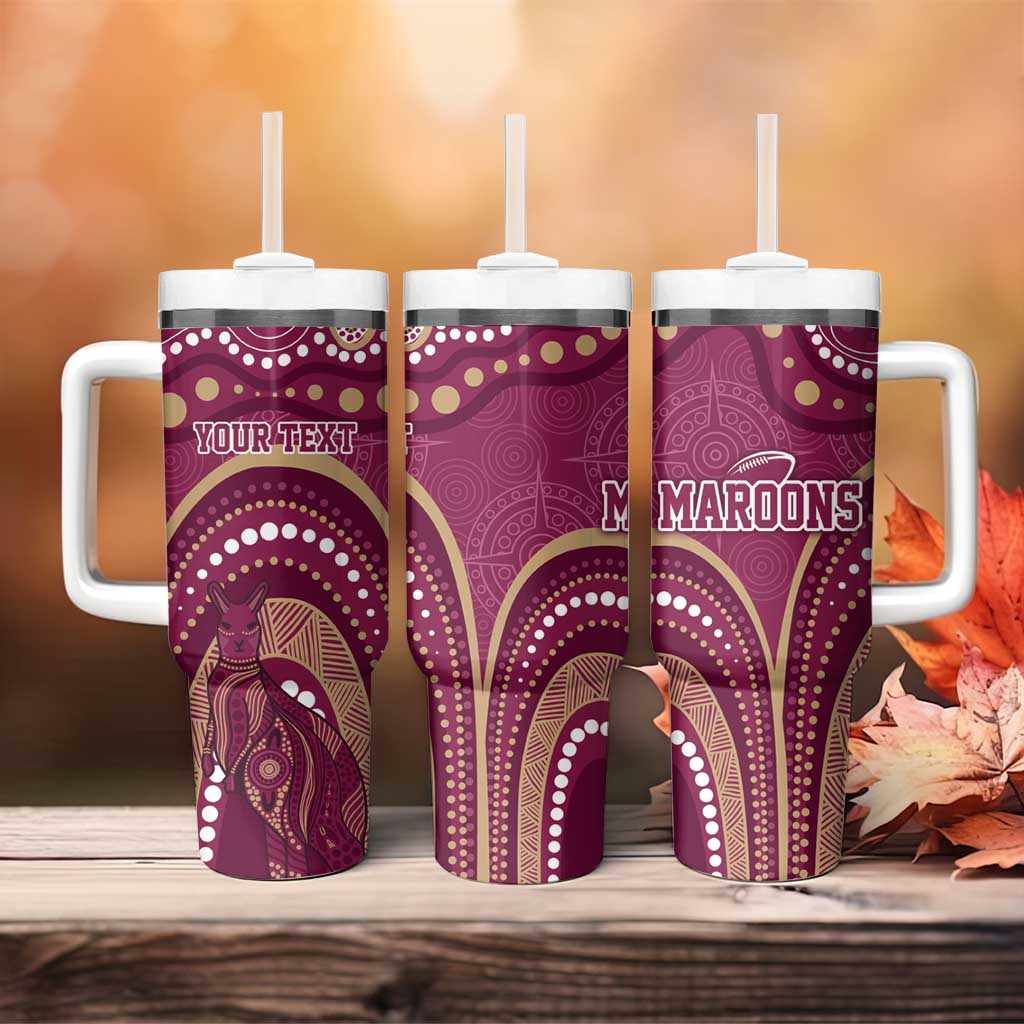 Personalized Australia QLD Rugby Indigenous Series Tumbler With Handle Maroons Kangaroos